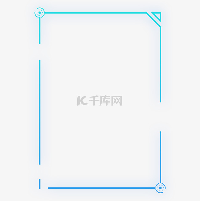 蓝色渐变发光现代几何方形科技边