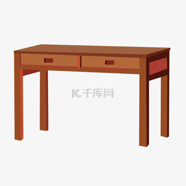 红木餐桌家具插画