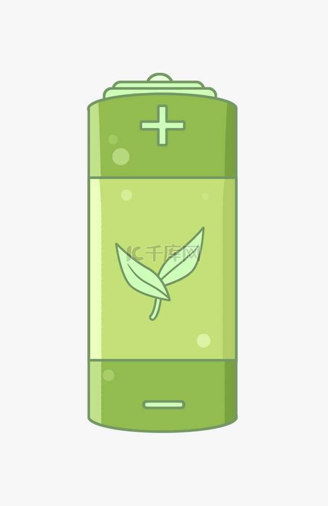 绿色的环保电池插画