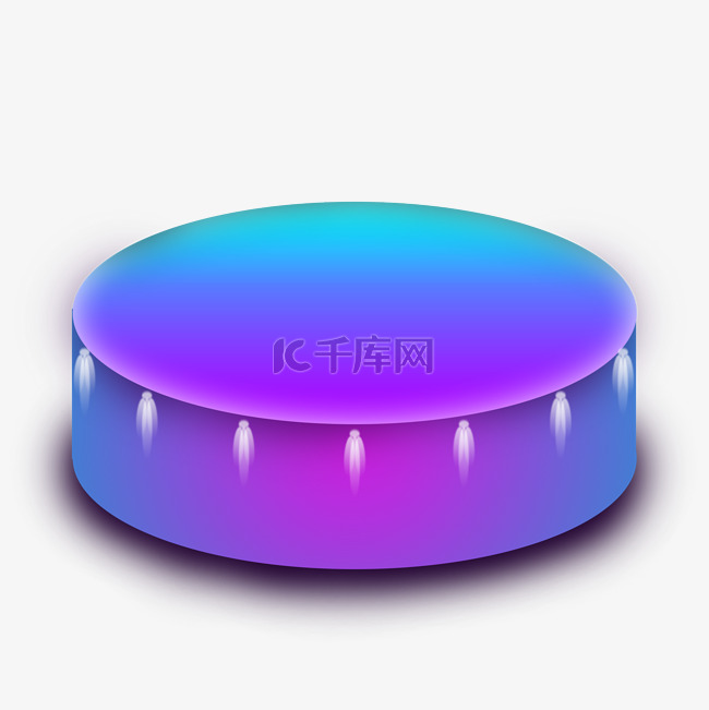 圆柱形的蓝紫色舞台灯