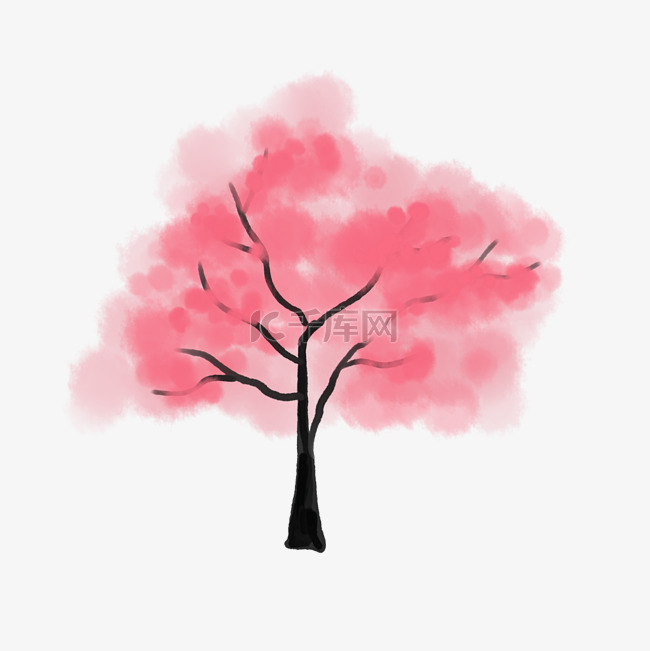 矢量图美丽的桃花树