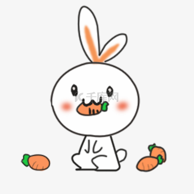小兔子小动物兔子吃萝卜动漫
