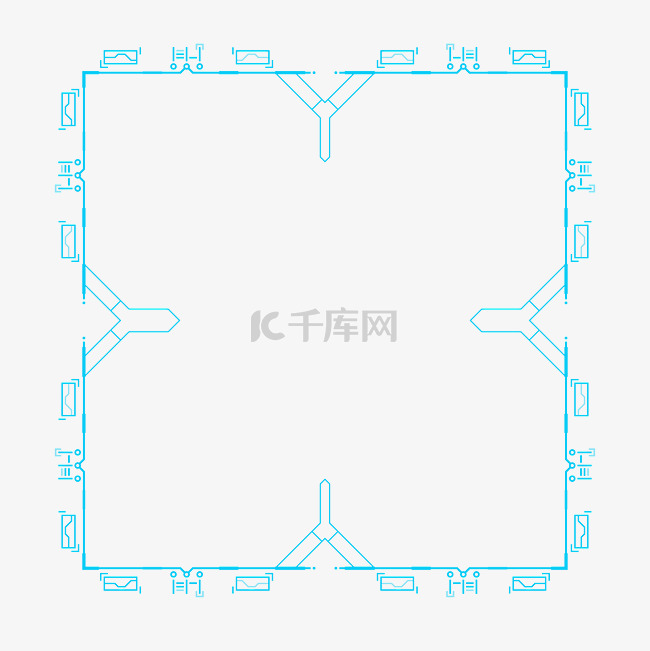 科技感效果边框线条几何图案