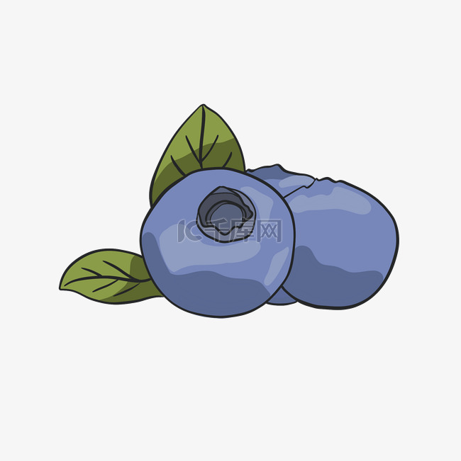 蓝莓手绘卡通素材