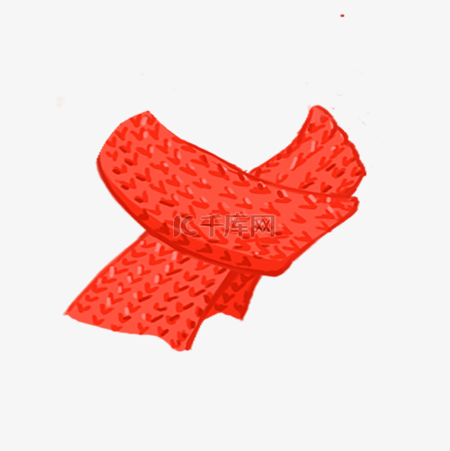 节日主题新年喜庆质感大红色围巾