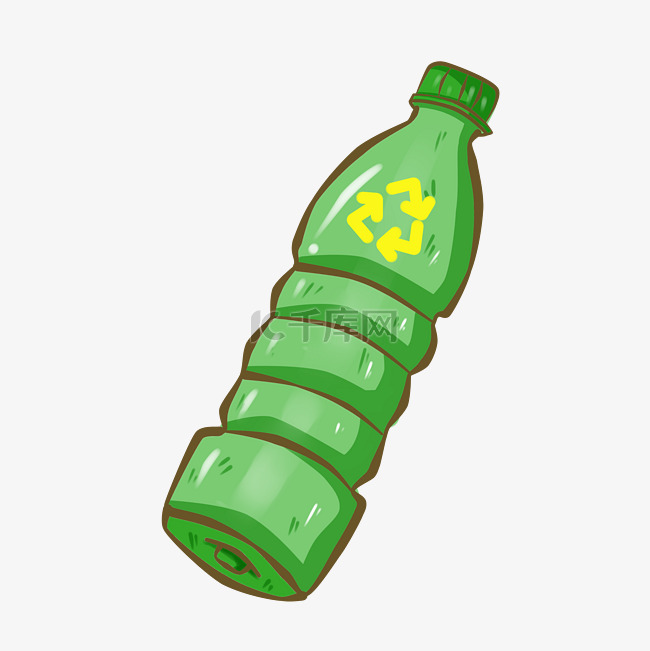 绿色瓶子环保插画