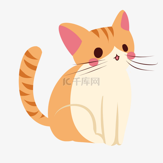 黄色的小猫咪手绘插画