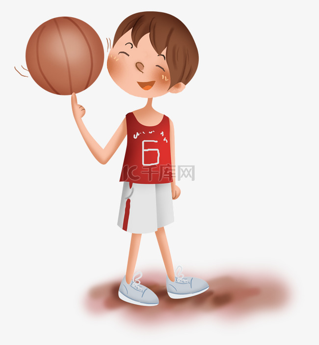 课外活动玩篮球的男孩