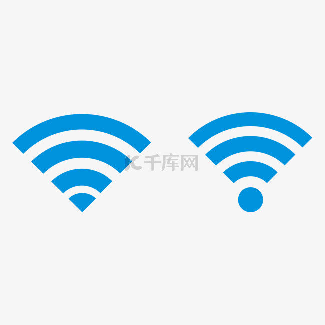 2款蓝色WIFI信号矢量素材