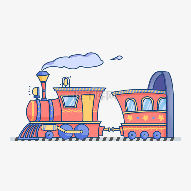 小火车玩具车插画