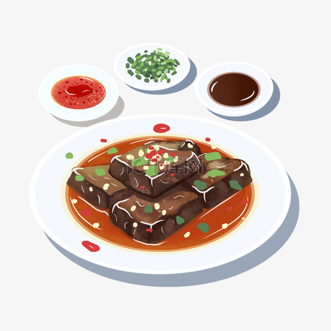 中国传统美食之卡通手绘臭豆腐