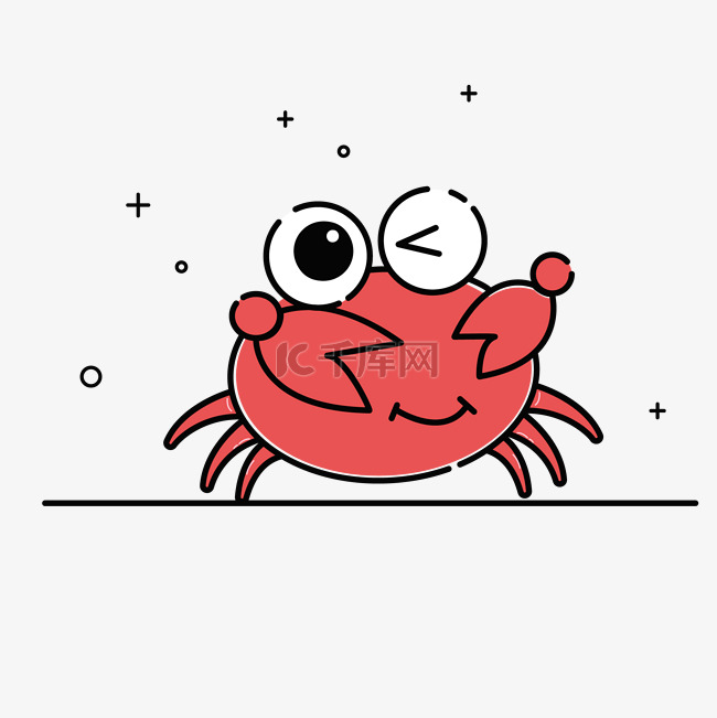 可爱的卡通螃蟹免抠图