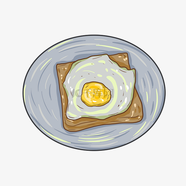 手绘可爱卡通插画食物早餐美食