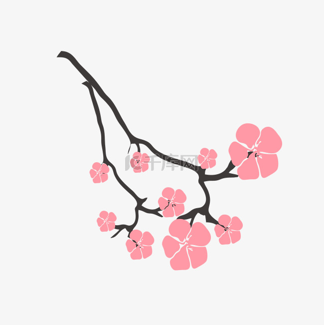 粉色樱花矢量图片