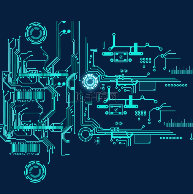 科技电路图电路板元素