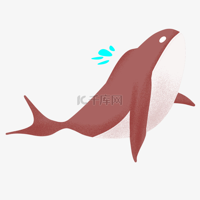 咖色的鲸鱼手绘插画