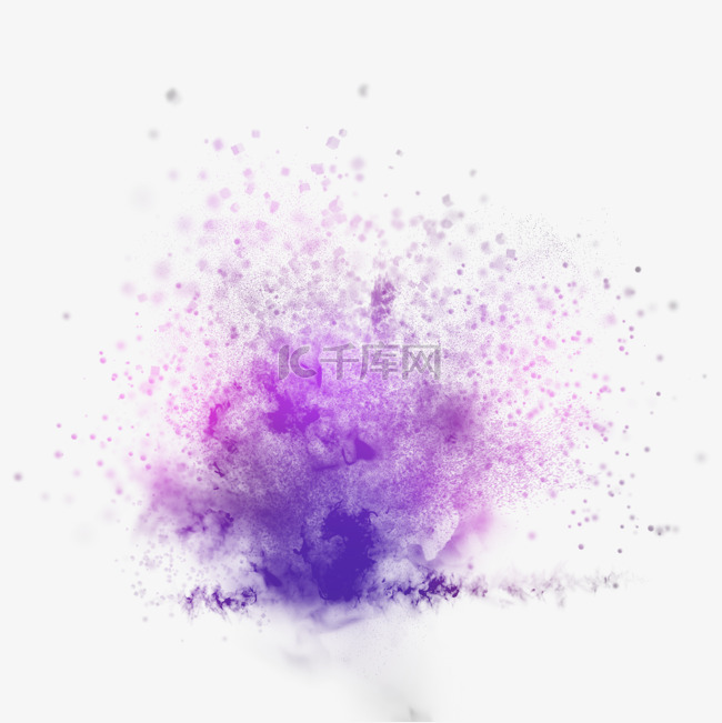 紫色清新爆炸沙尘效果元素