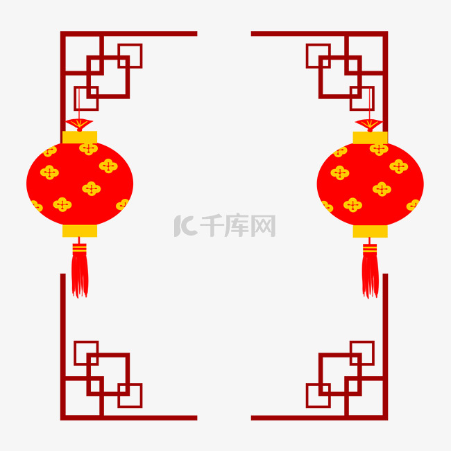 手绘插画过新年边框