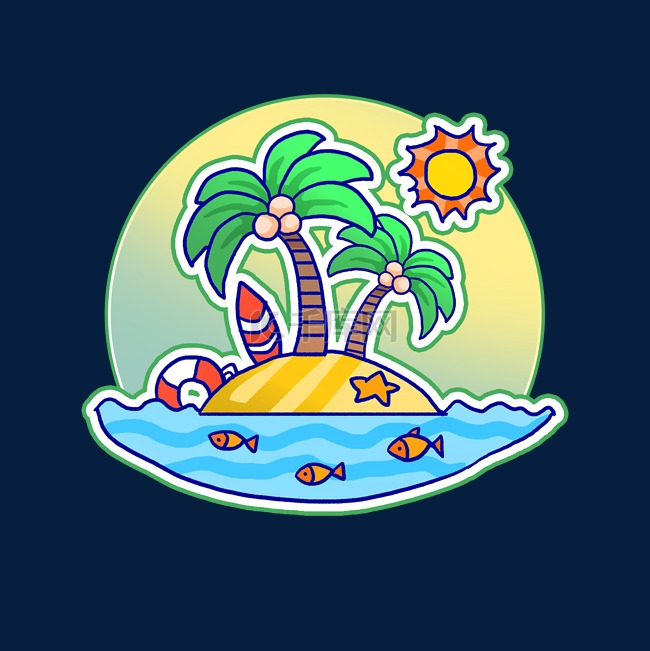 夏天海滩椰子树阳光沙滩海洋度假