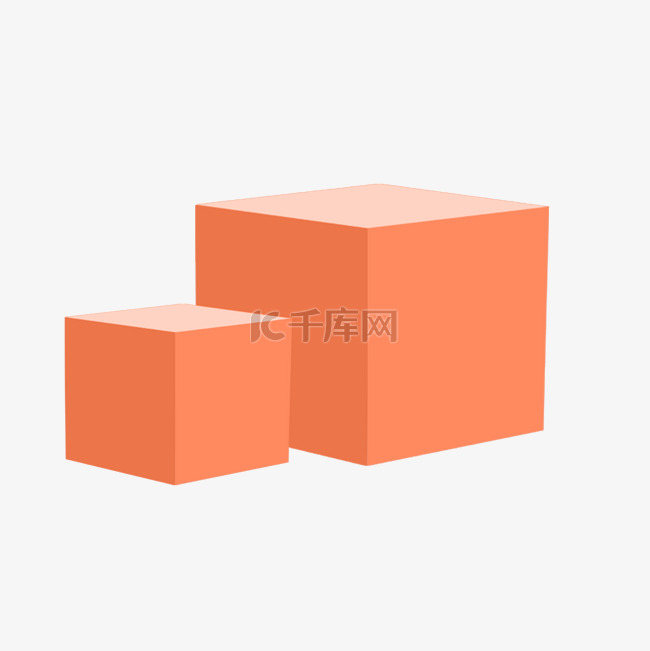二个立方体的箱子免抠图