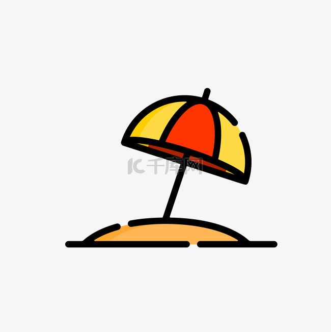 mbe风格沙滩伞装饰图标