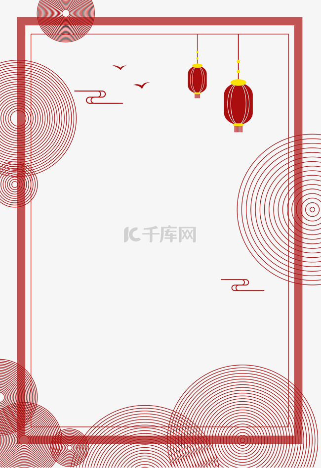 中国风年画海报边框肌理