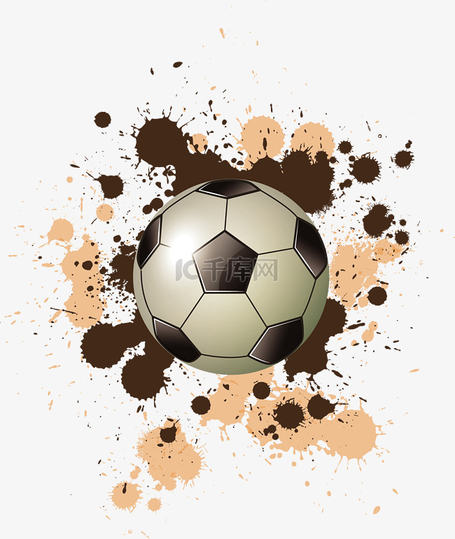 世界杯油漆喷溅足球元素