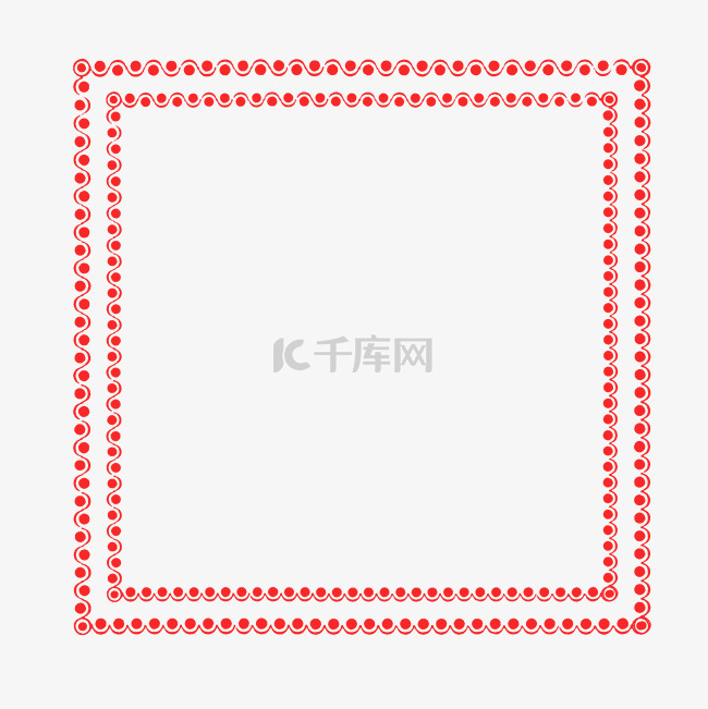 正方形大红边框装饰