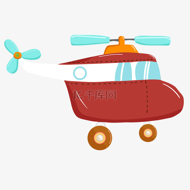 手绘飞机玩具插画