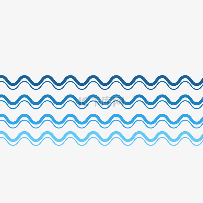 蓝色矢量通用波浪装饰