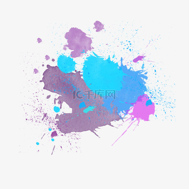 矢量蓝紫主色喷涂装饰图案