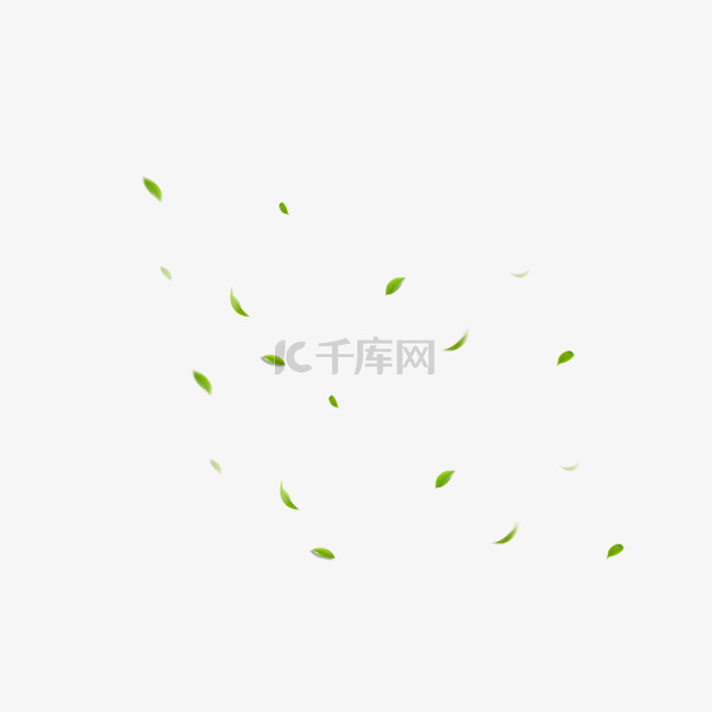 绿色茶叶树叶漂浮素材