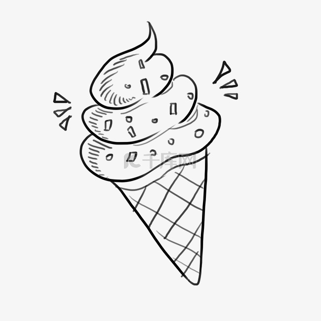 儿童节简笔速写手绘涂鸦冰淇淋甜