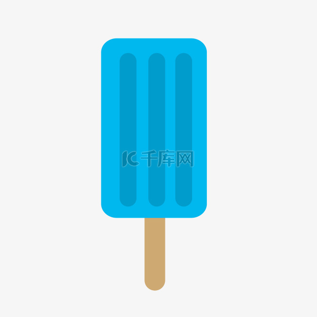 手绘蓝色冰淇淋免抠图