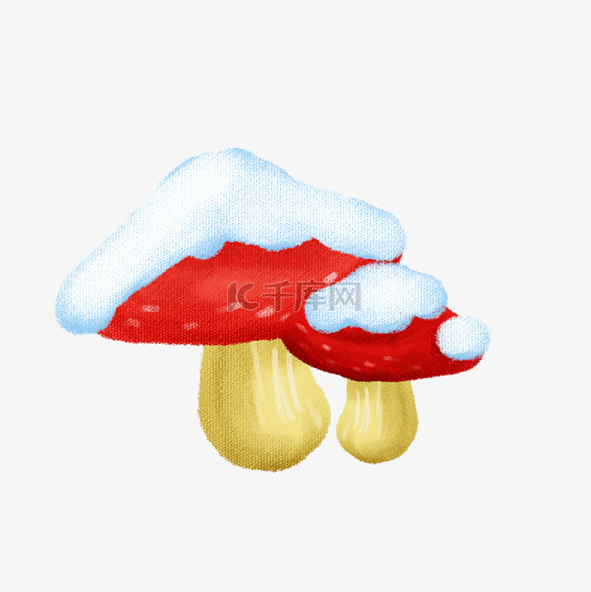 卡通蘑菇手绘插画