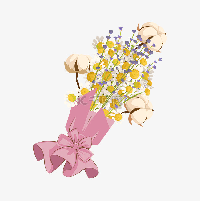 矢量粉色花朵花束