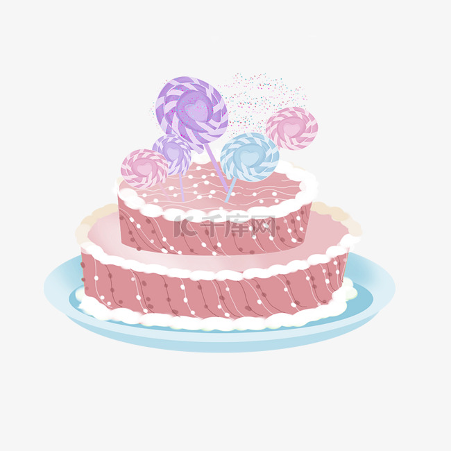 手绘食物水果蛋糕插画