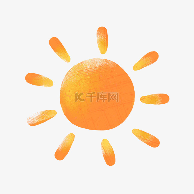 橙色卡通渐变太阳