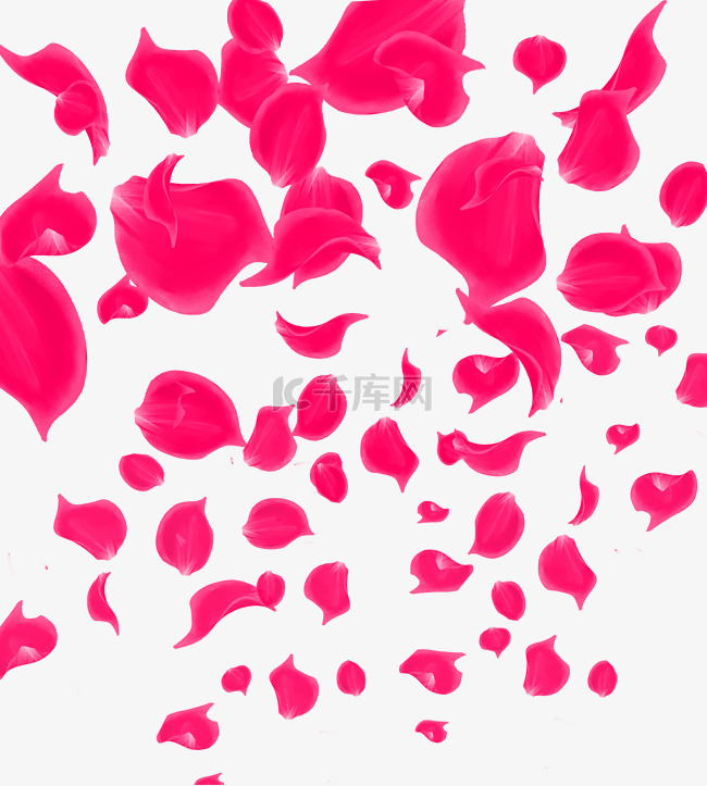 情人节红色漂浮花瓣