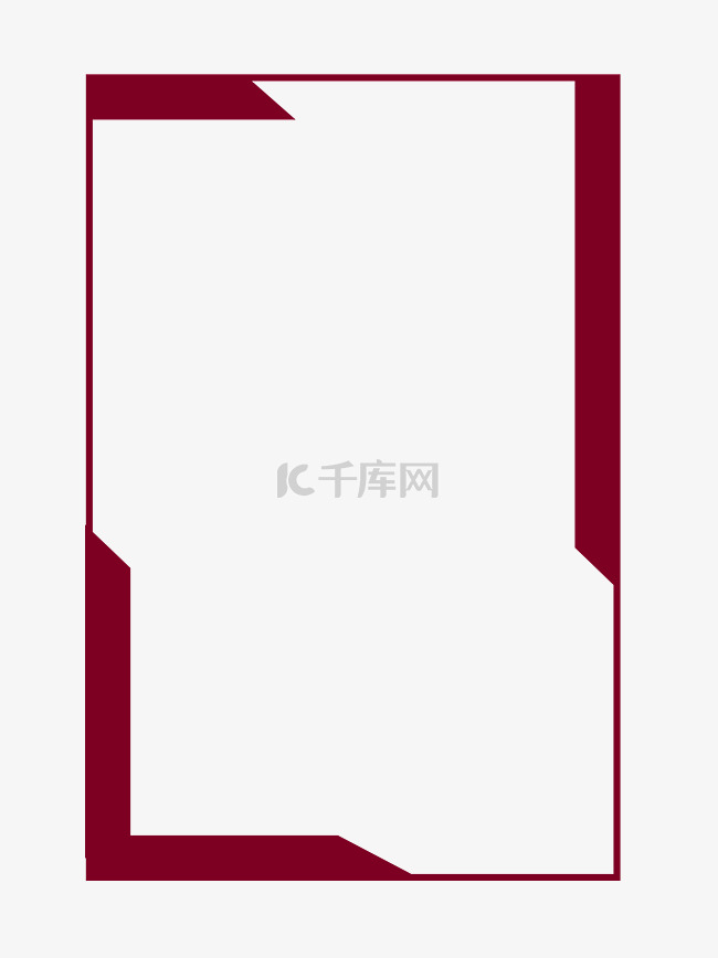 中国风复古边框暗红色png下载