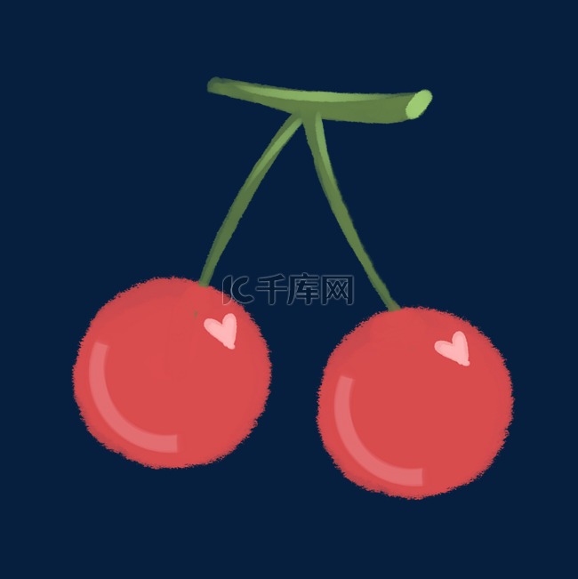 水彩水果樱桃