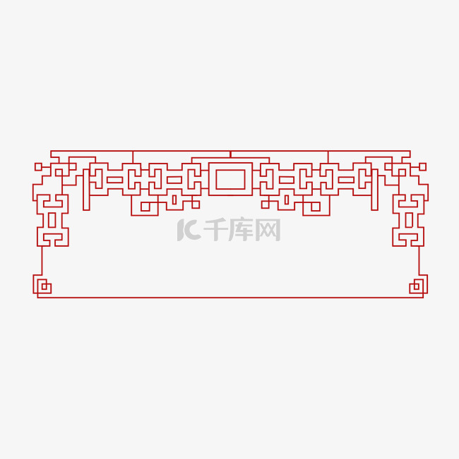新年春节红色中国风边框矢量元素