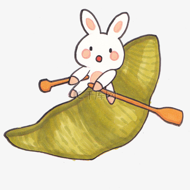  小兔子在划船 