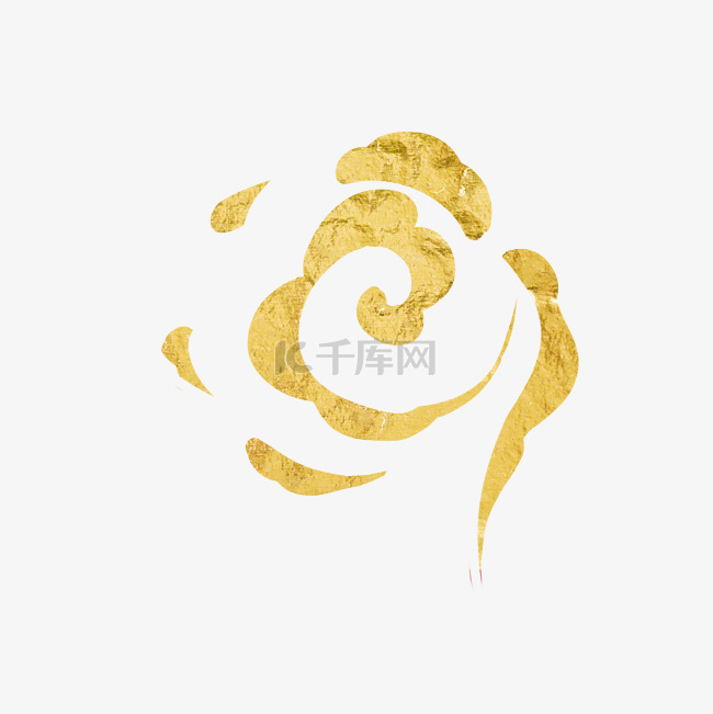 云纹金箔花纹装饰花