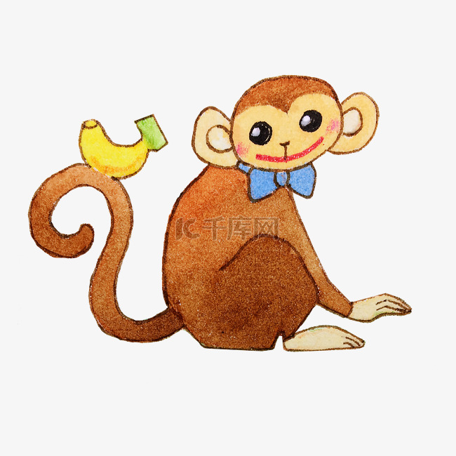 可爱动物小猴子插画