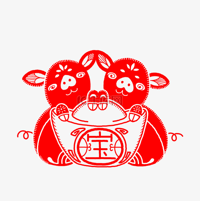 2019猪年新春剪纸