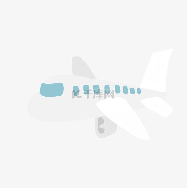 旅游白色的飞机插画