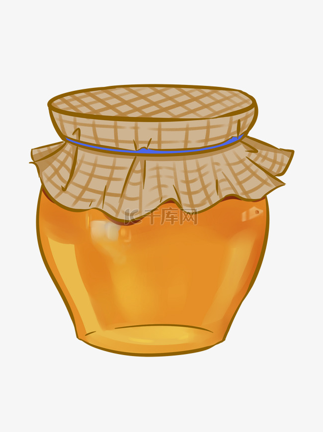 一罐密封的蜂蜜插画
