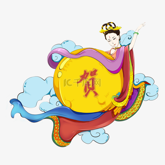 中秋节嫦娥奔月素材