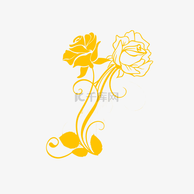 黄色玫瑰自然元素